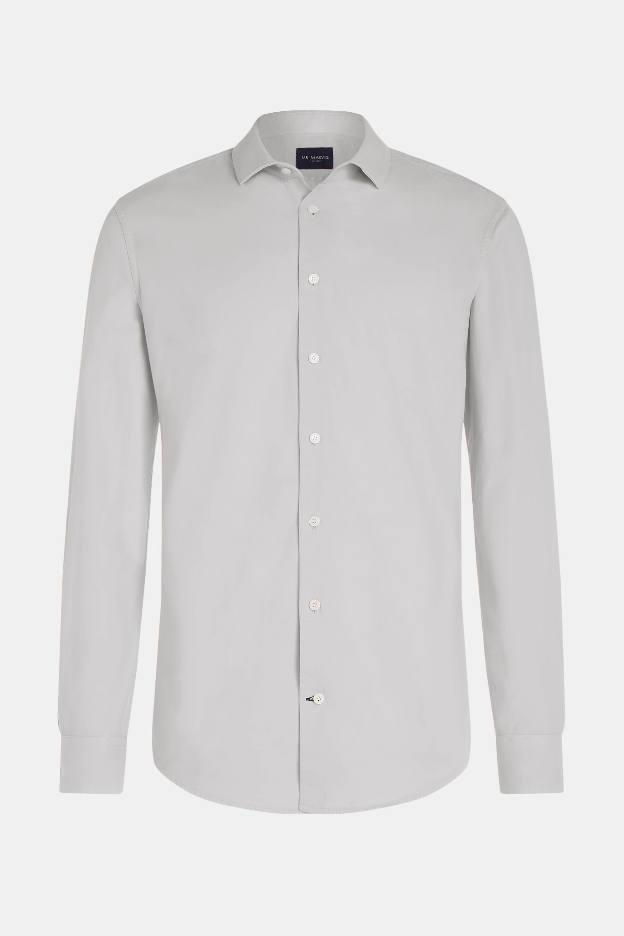 Mens cotton shirt with regular fit in light grey